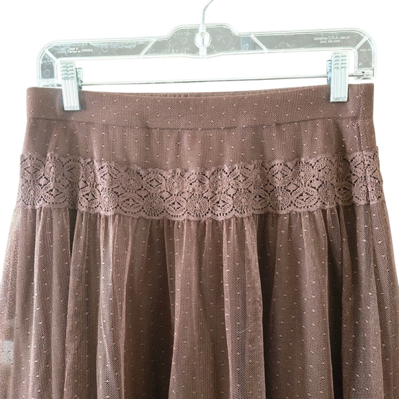 Apt. 9 Lace-Accented Midi Skirt in Brown - Picture 4 of 6